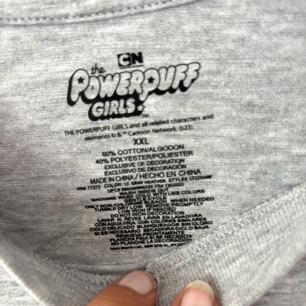 NWT Powerpuff Girls Boyfriend Graphic T-Shirt Gray SZ XXL NWT - Picture 3 of 8